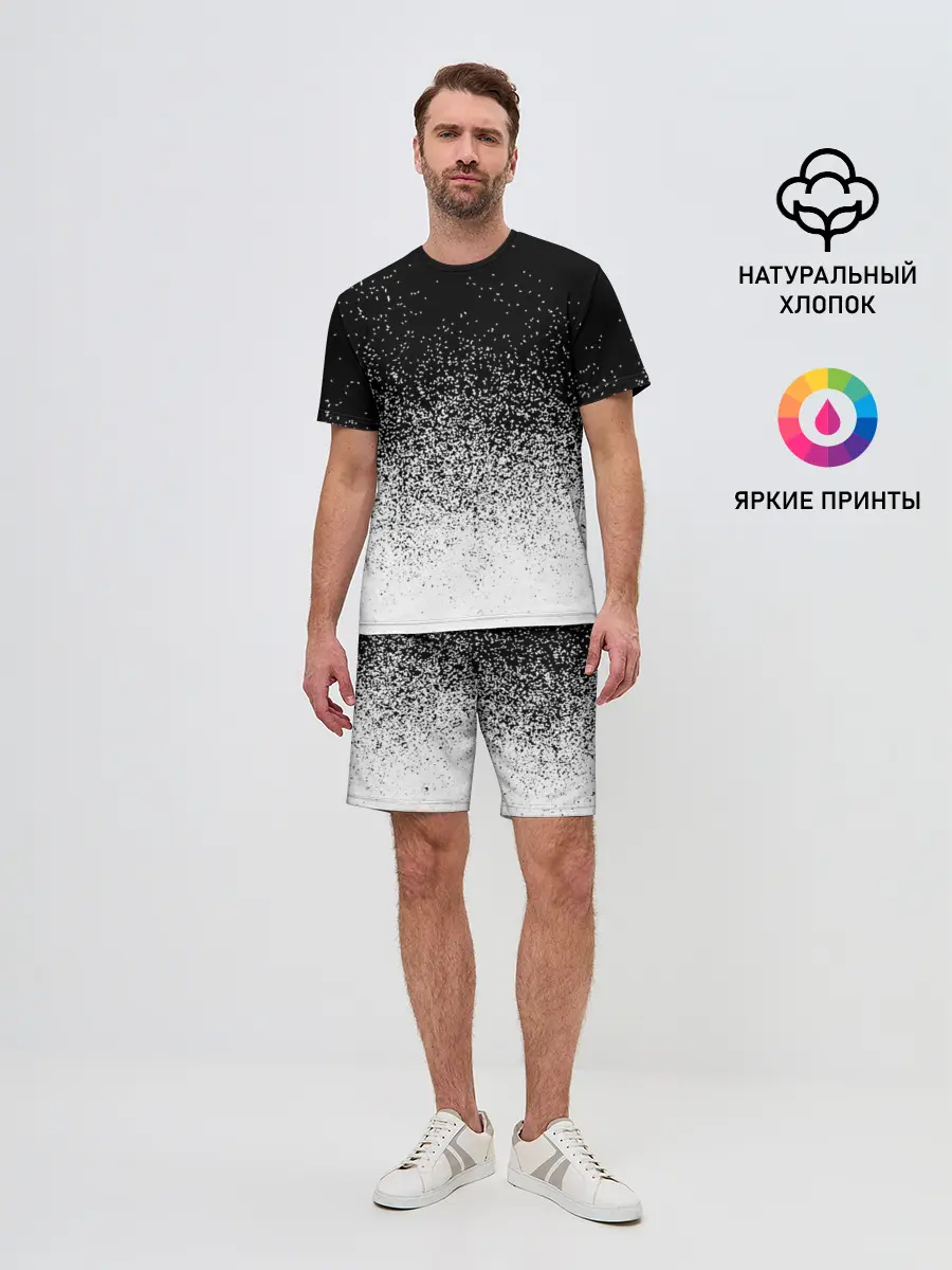 Мужской костюм с шортами / BLACK AND WHITE ABSTRACTION