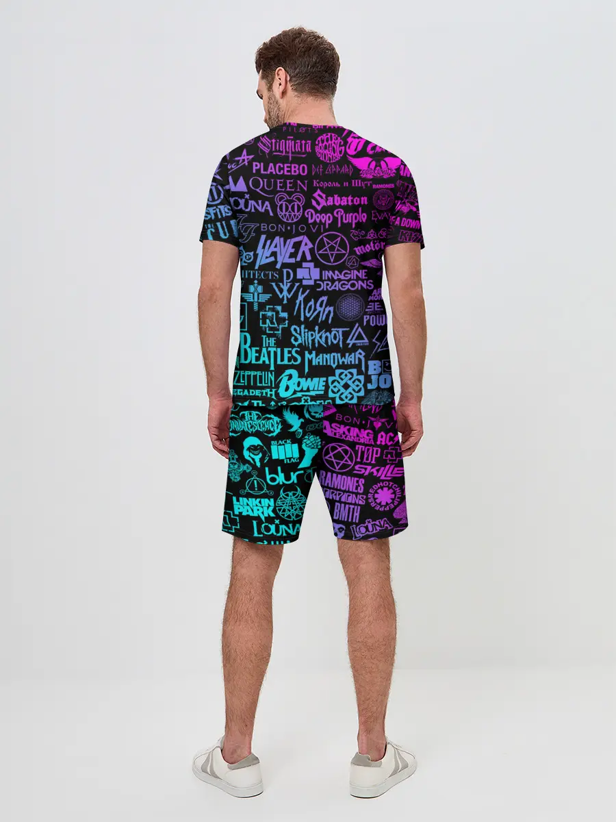 Мужской костюм с шортами / ЛОГОТИПЫ РОК ГРУПП