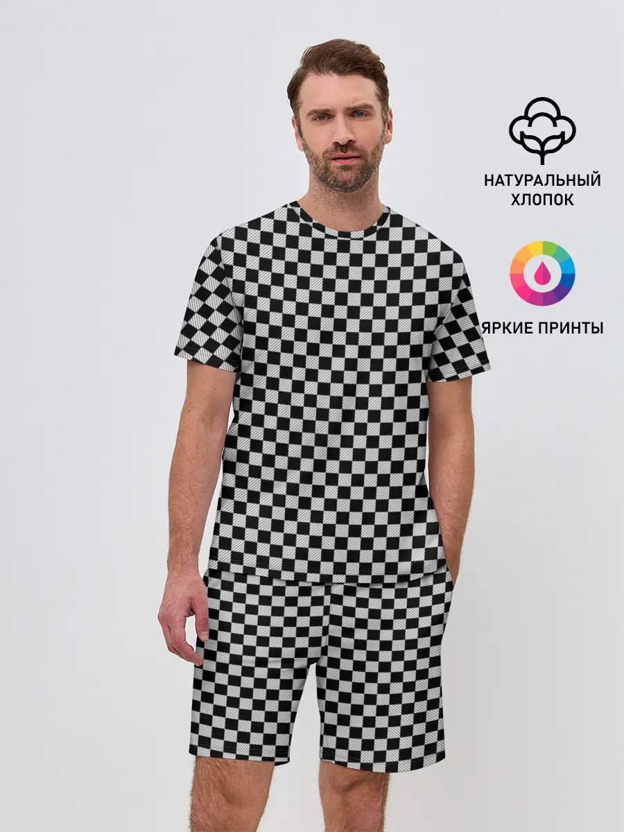 Мужской костюм с шортами / Checkerboard Color