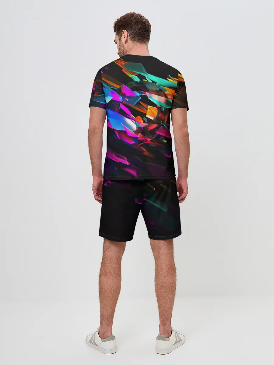 Мужской костюм с шортами / АБСТРАКЦИЯ НЕОНОВАЯ