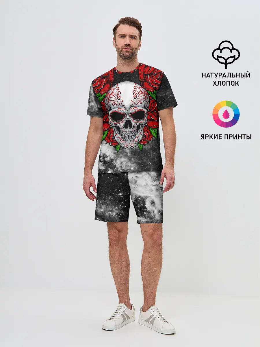 Мужской костюм с шортами / Skull and Roses