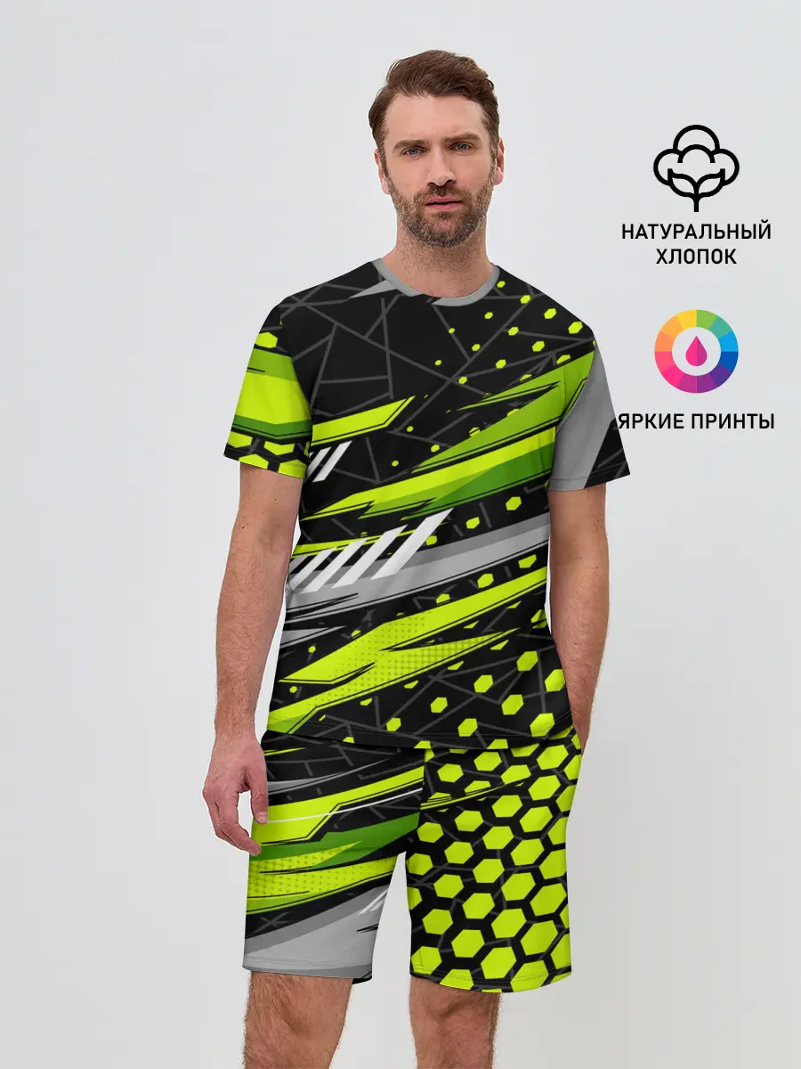 Мужской костюм с шортами / Black and Green