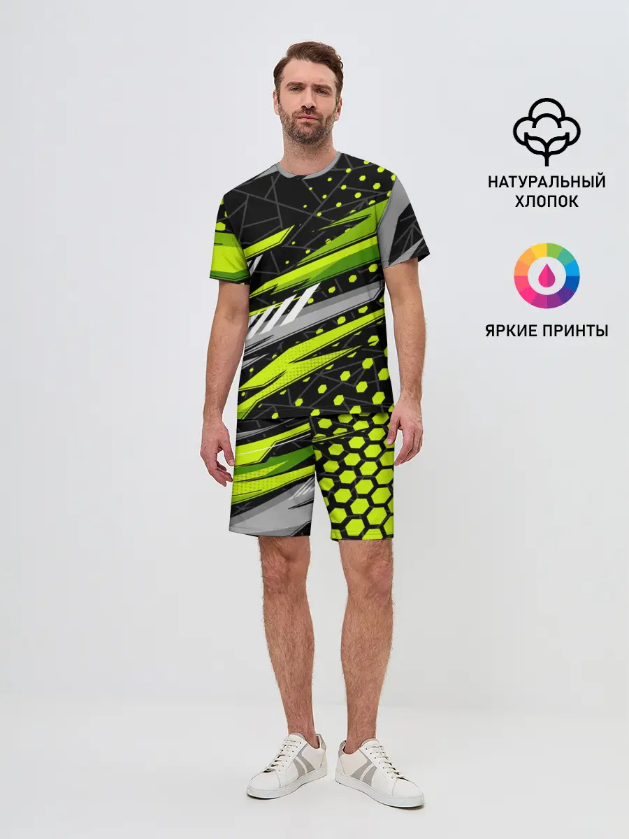 Мужской костюм с шортами / Black and Green