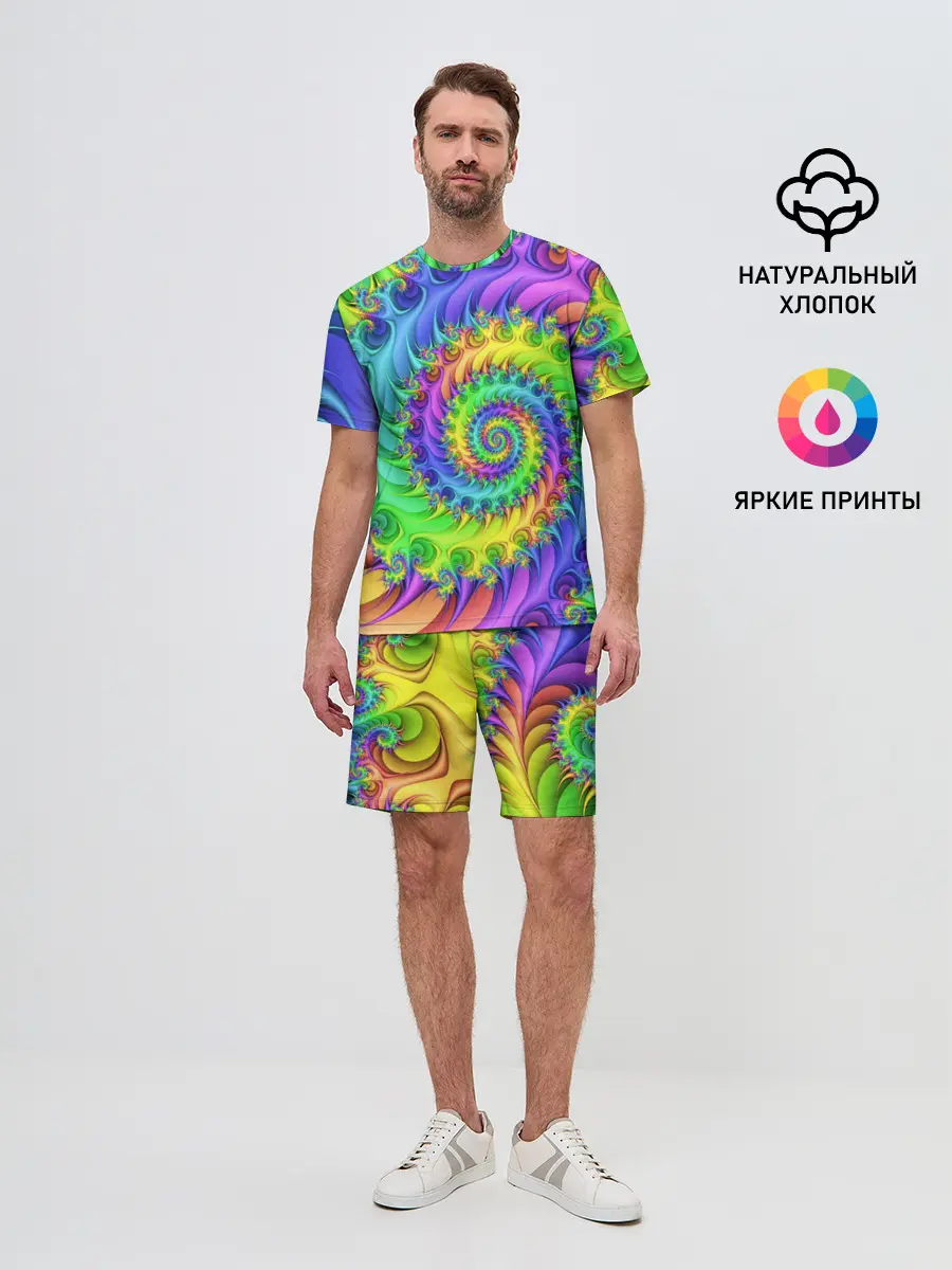 Мужской костюм с шортами / ФРАКТАЛЬНЫЙ АБСТРАКТ