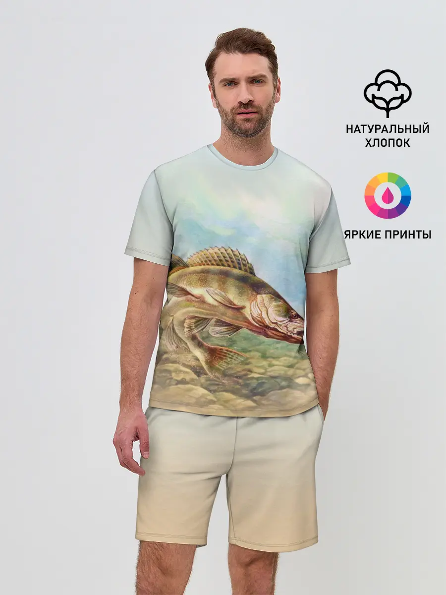 Мужской костюм с шортами / Рыба