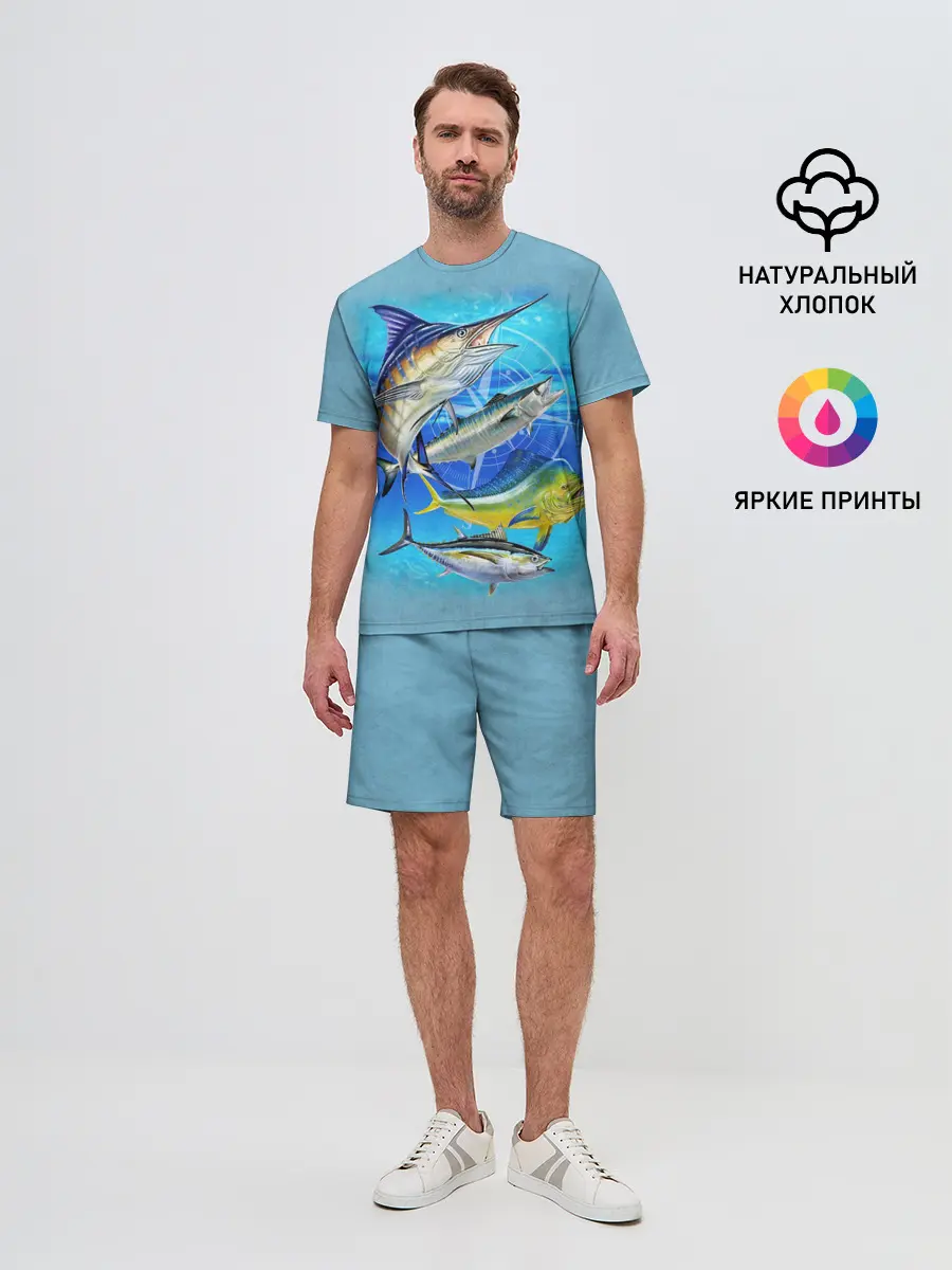 Мужской костюм с шортами / Marlin and other fish