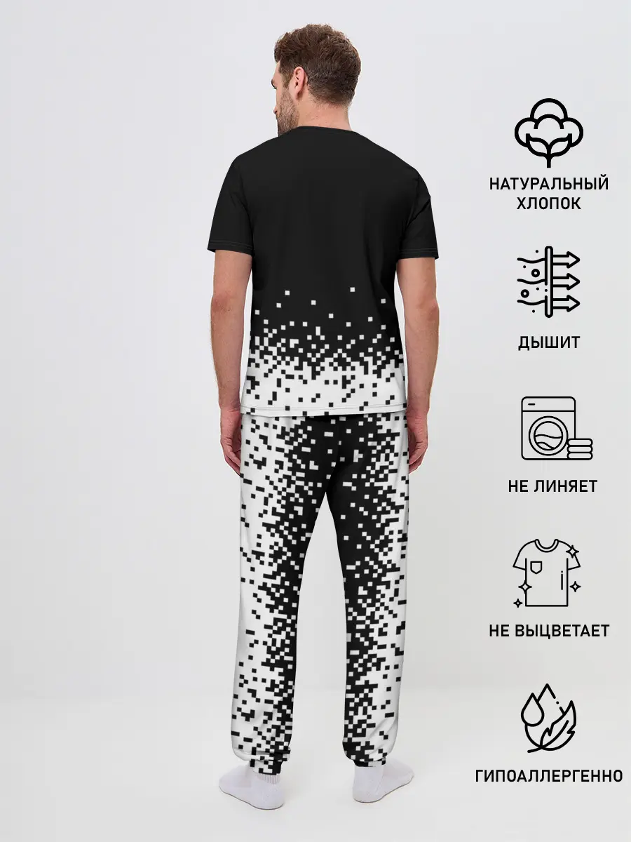 Мужская пижама с брюками / Minecraft | Майнкрафт | логотип