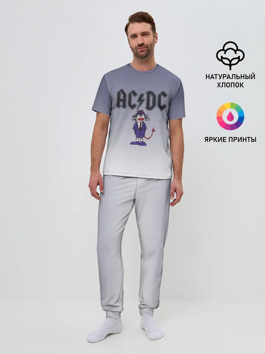 Мужская пижама с брюками / Ангус Янг чертик AC/DC