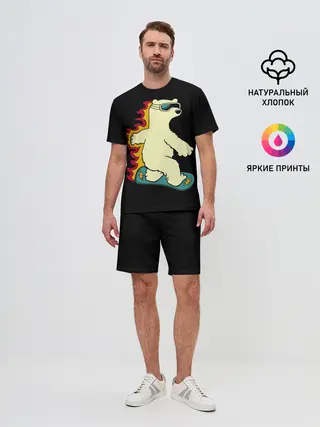 Мужской костюм с шортами / Мишка на борде