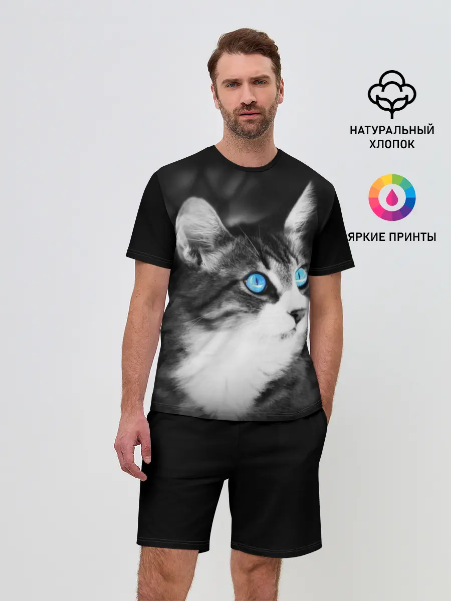 Мужской костюм с шортами / Кот