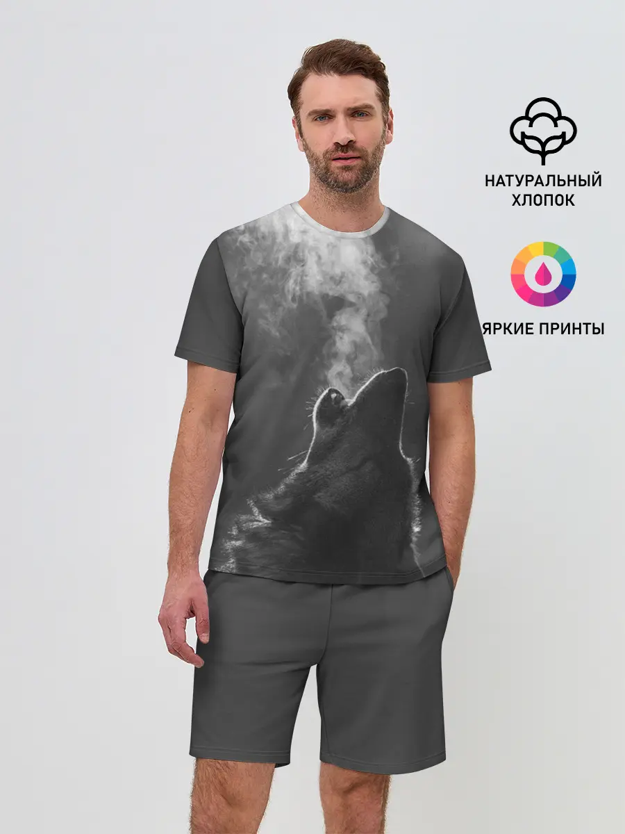 Мужской костюм с шортами / Воющий волк