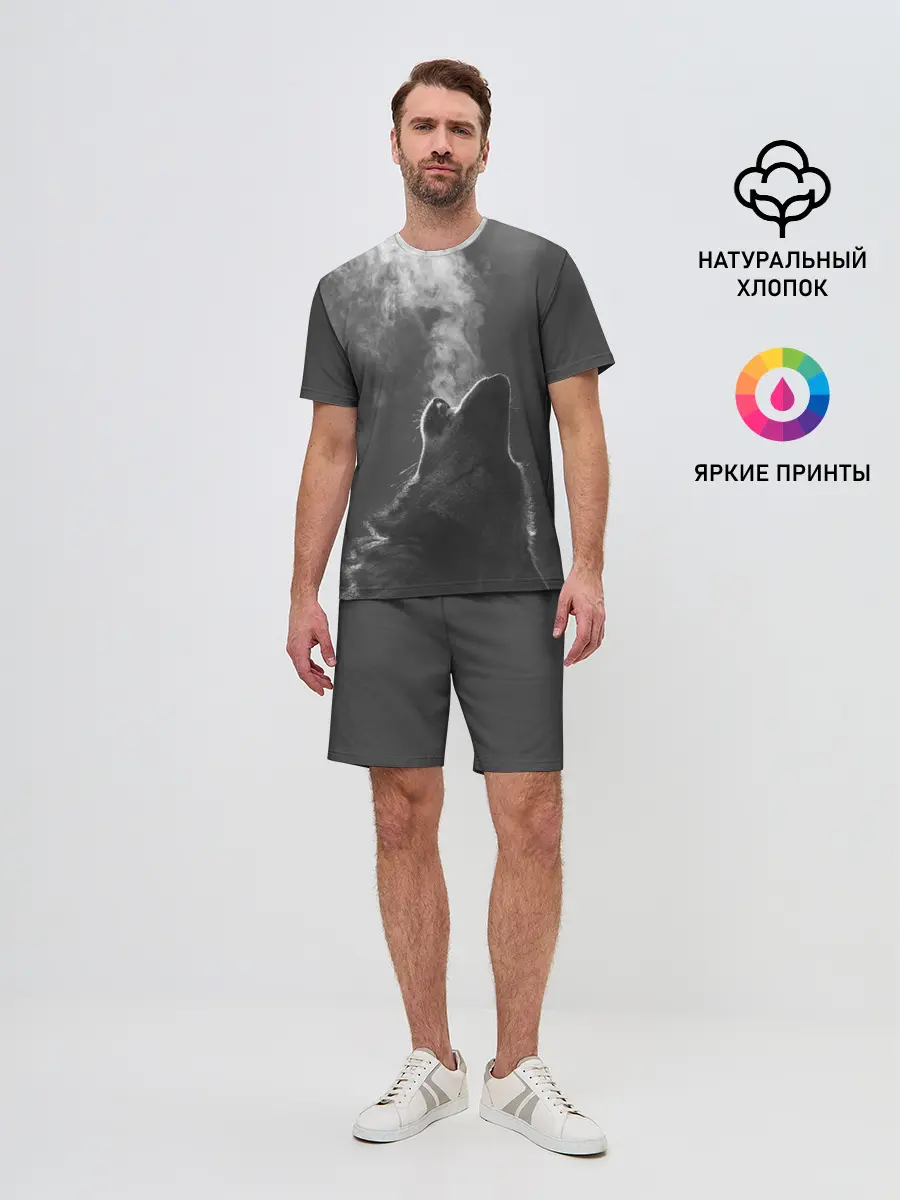 Мужской костюм с шортами / Воющий волк