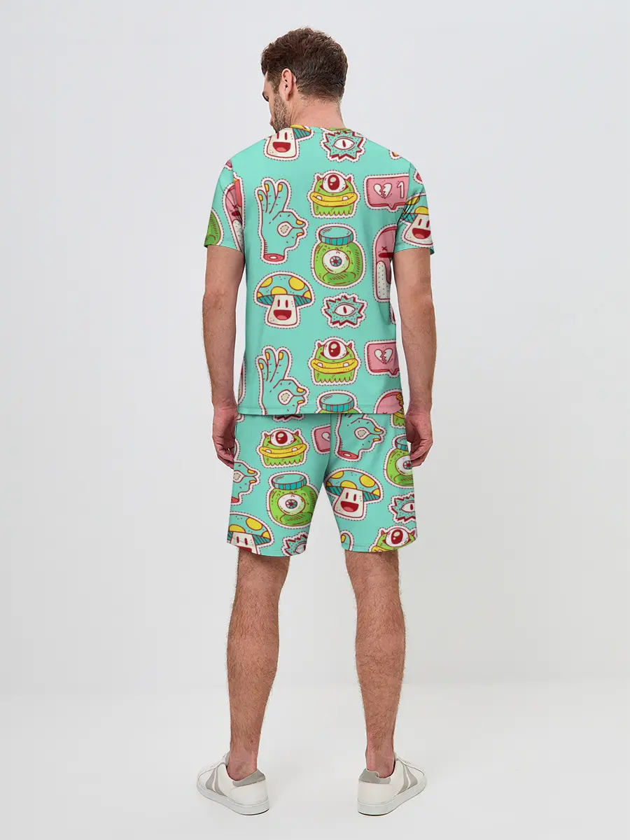 Мужской костюм с шортами / Яркие монстрики