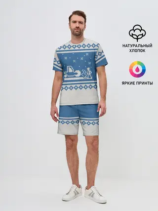 Мужской костюм с шортами / Свитер с Оленем