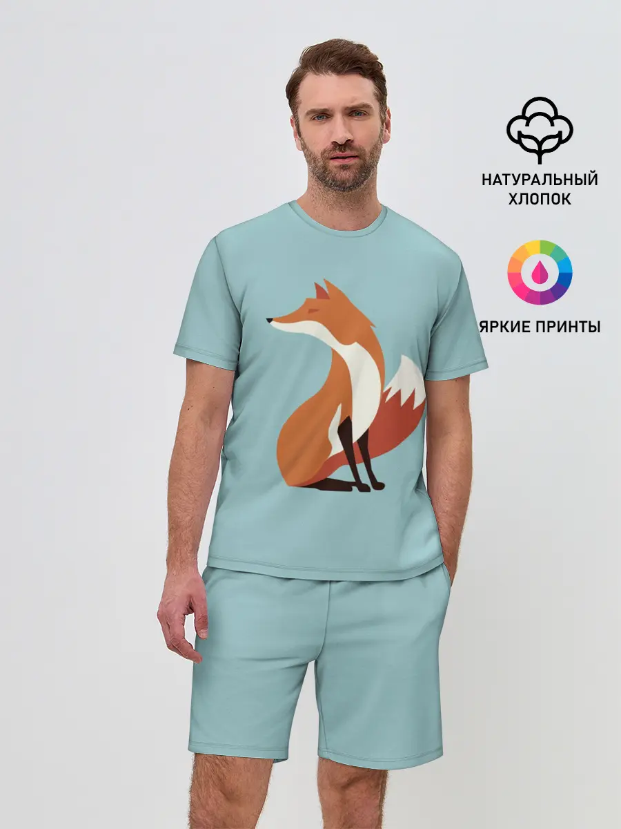 Мужской костюм с шортами / Лисичка минималистичная