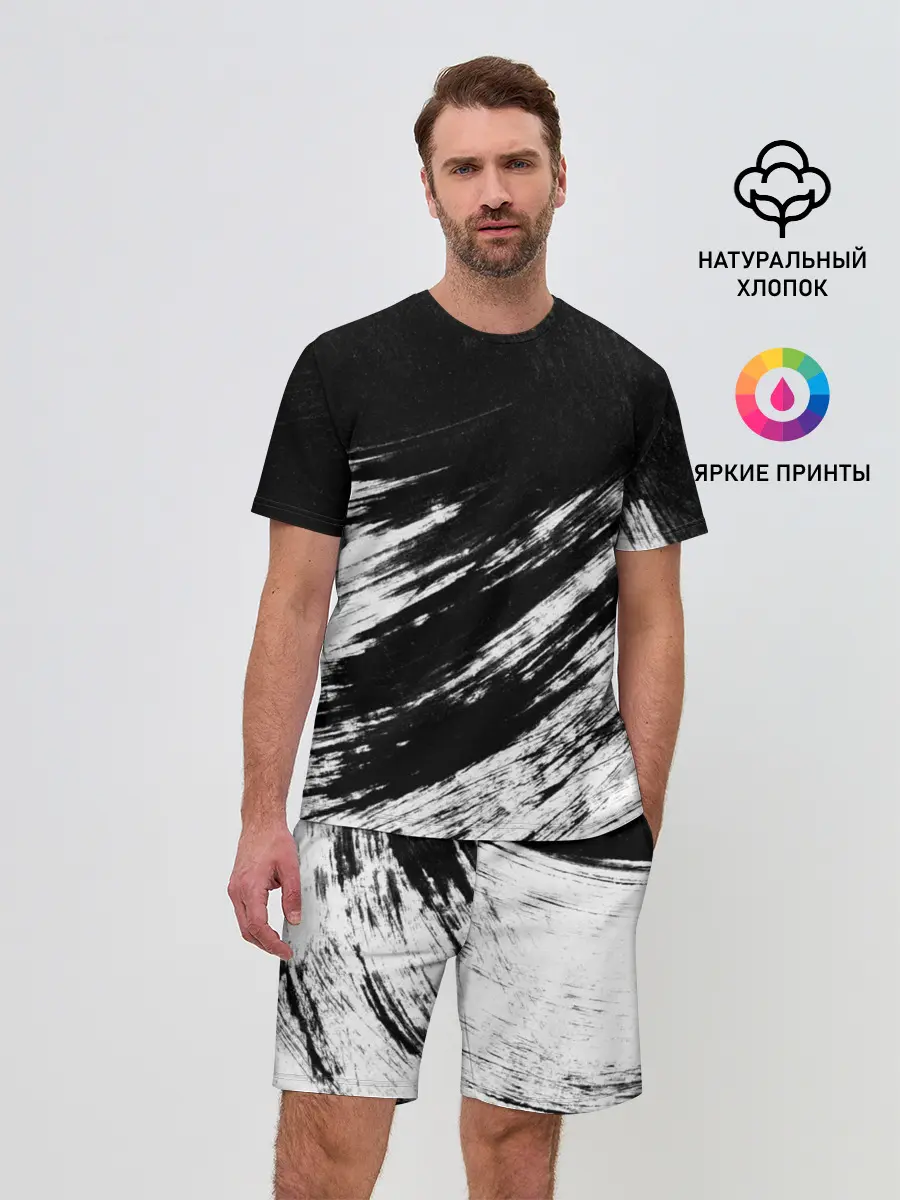 Мужской костюм с шортами / abstraction black&white