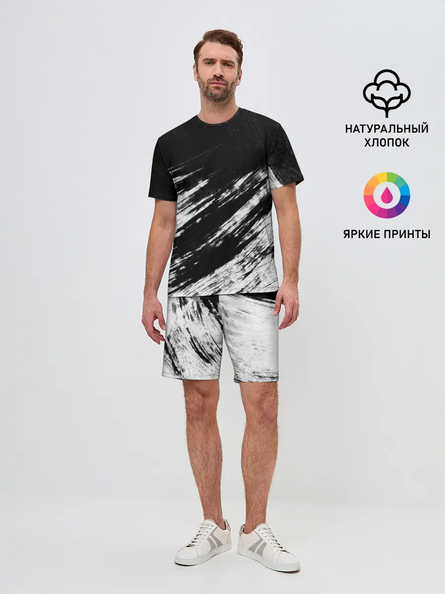 Мужской костюм с шортами / abstraction black&white