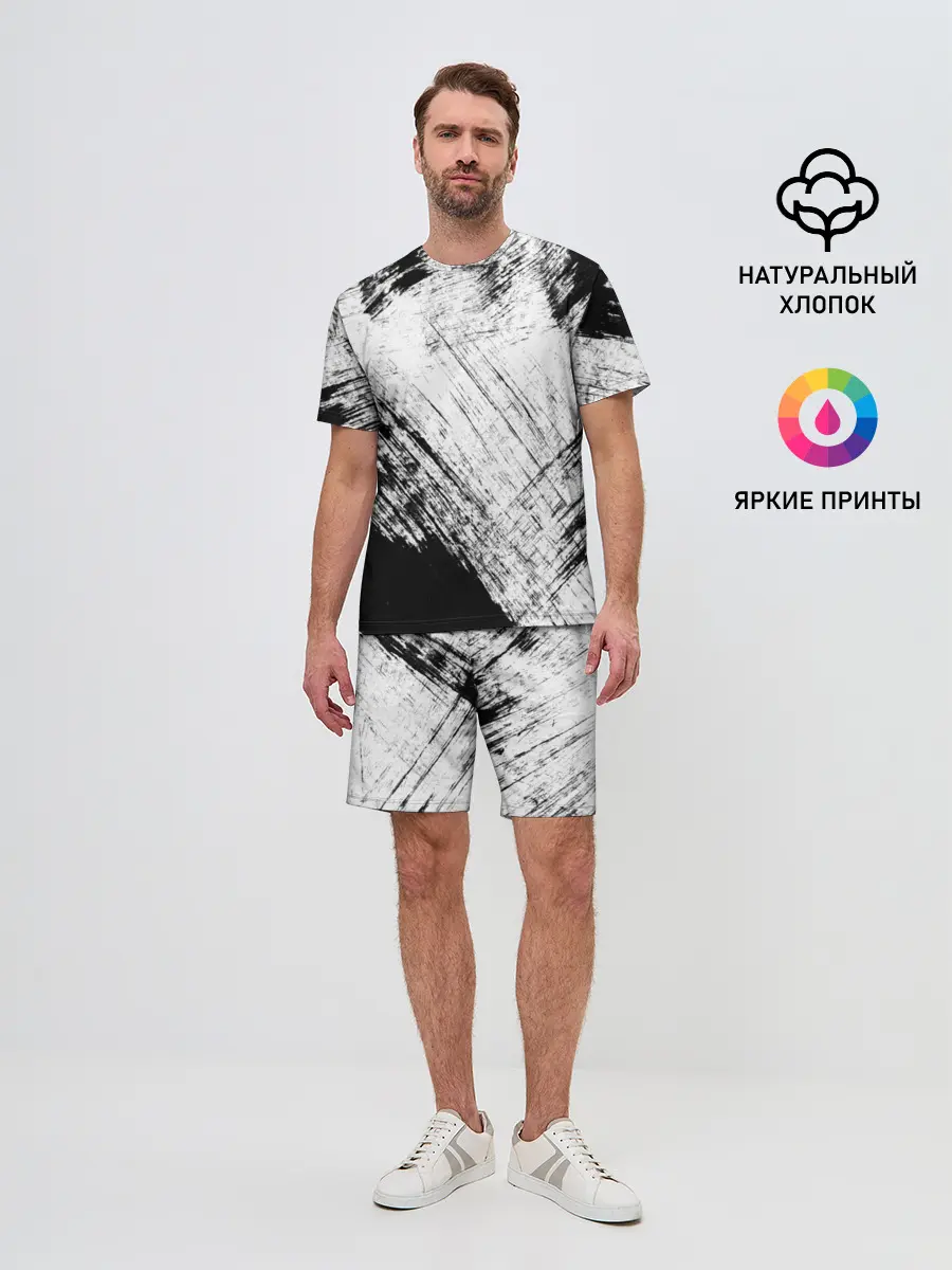 Мужской костюм с шортами / Штриховка