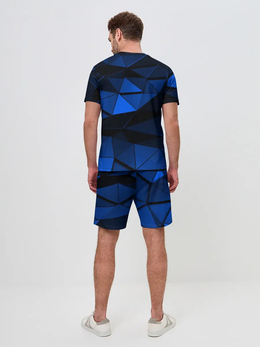 Мужской костюм с шортами / Blue abstraction collection