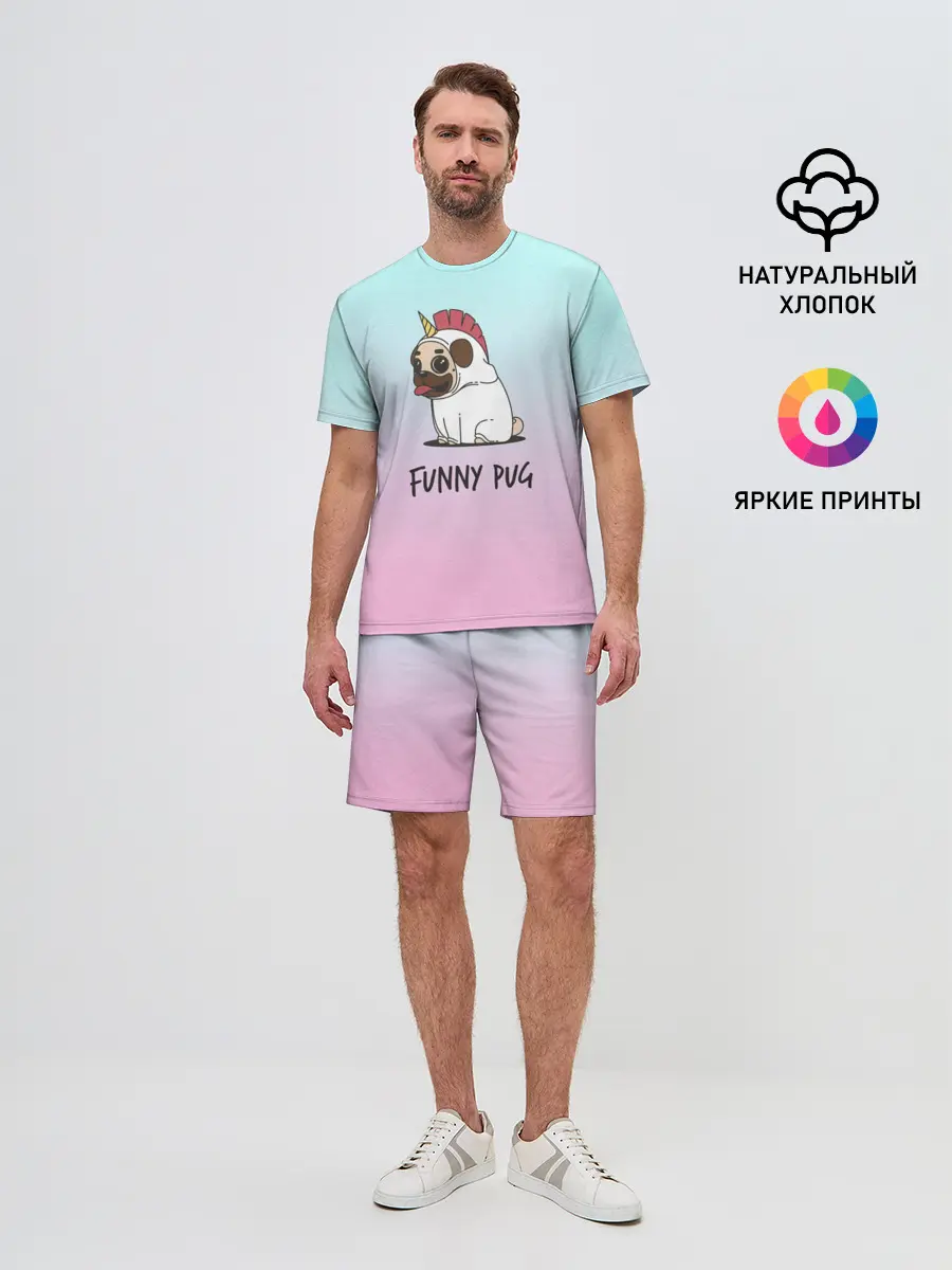 Мужской костюм с шортами / Funny PUG
