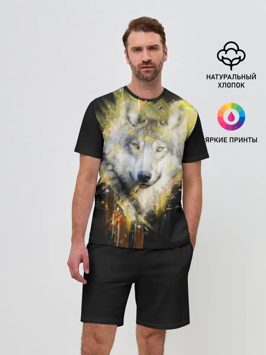 Мужской костюм с шортами / Волк