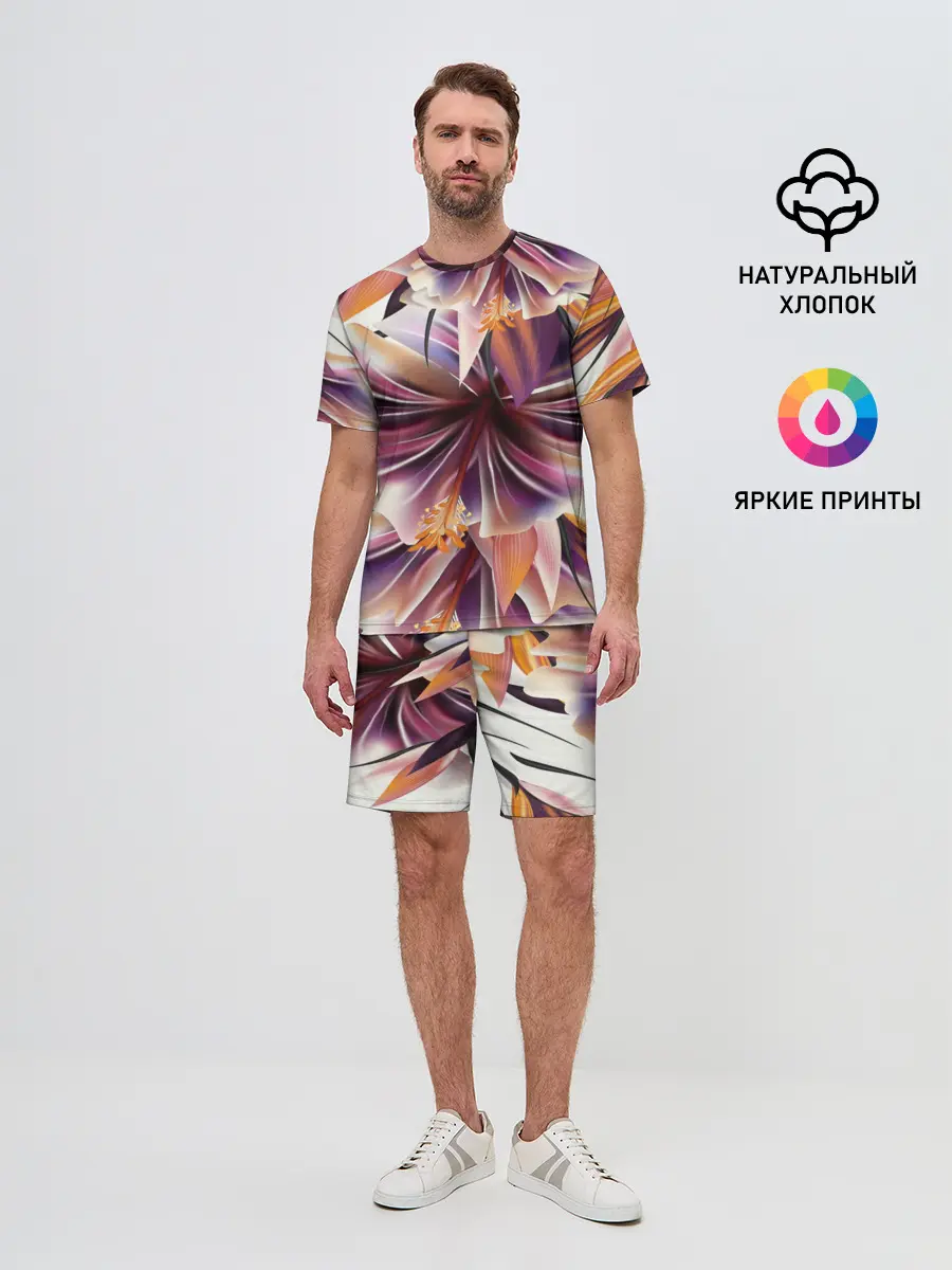 Мужской костюм с шортами / Необычный цветок