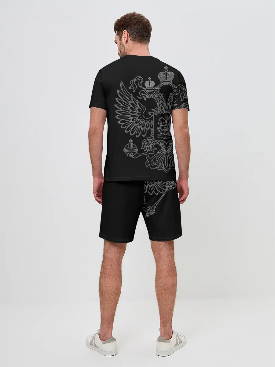 Мужской костюм с шортами / ФСО, белый герб РФ