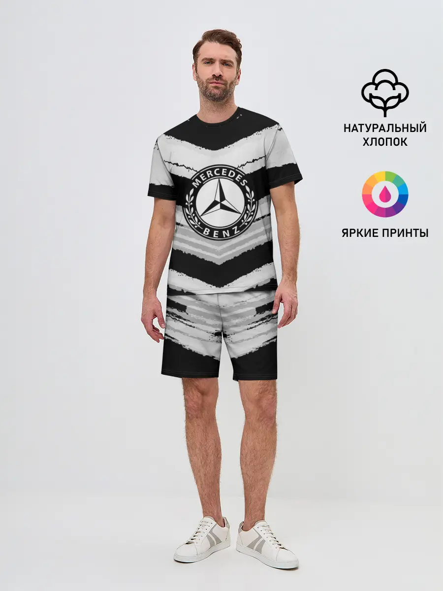 Мужской костюм с шортами / Mercedes sport abstract 2018