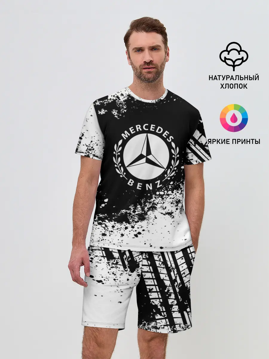 Мужской костюм с шортами / Mercedes abstract sport