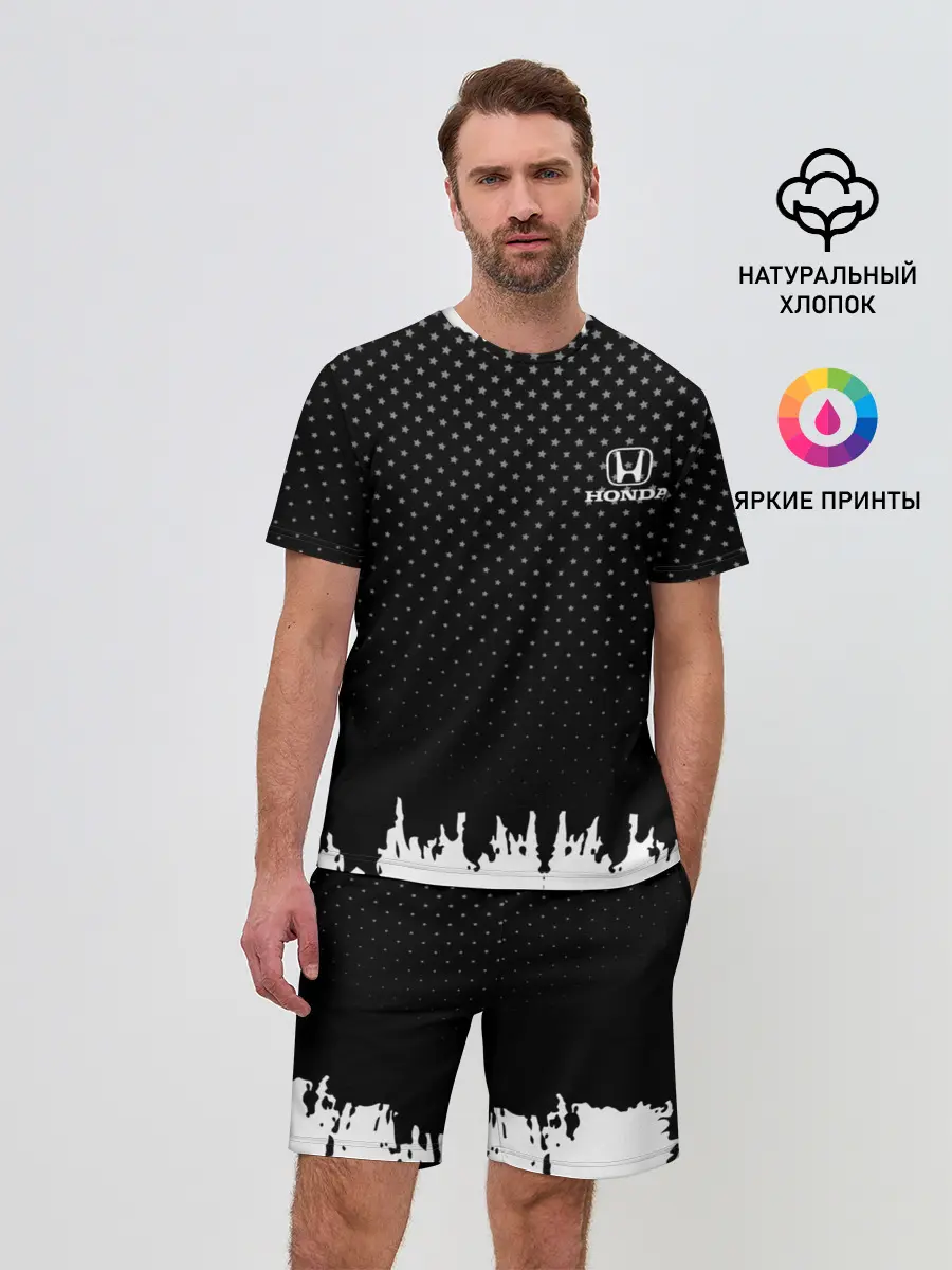 Мужской костюм с шортами / Honda abstract black 2018