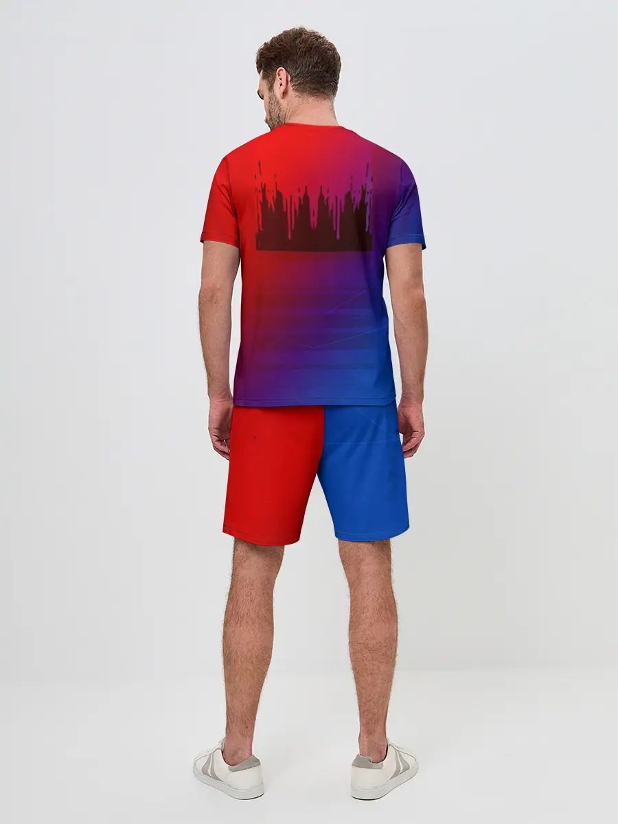 Мужской костюм с шортами / FC Barcelona color sport