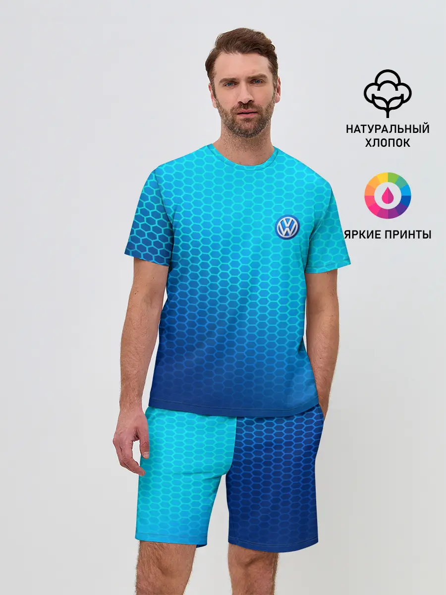 Мужской костюм с шортами / VOLKSWAGEN carbon uniform 2018