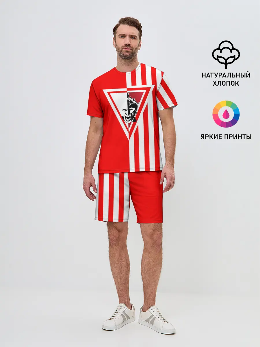 Мужской костюм с шортами / Красно-белый воин