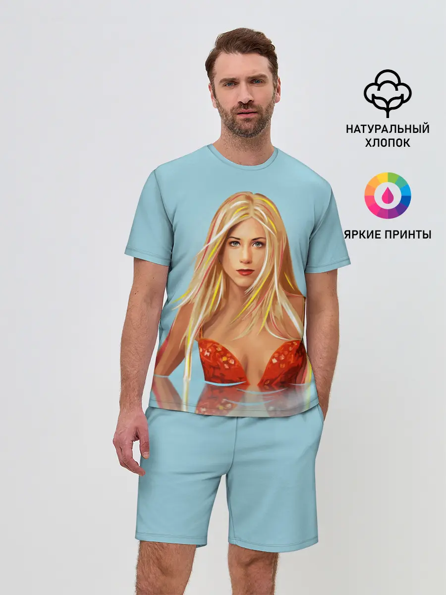 Мужской костюм с шортами / Дженнифер Энистон