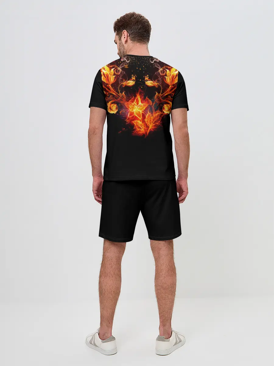 Мужской костюм с шортами / Огненные цветы в темноте