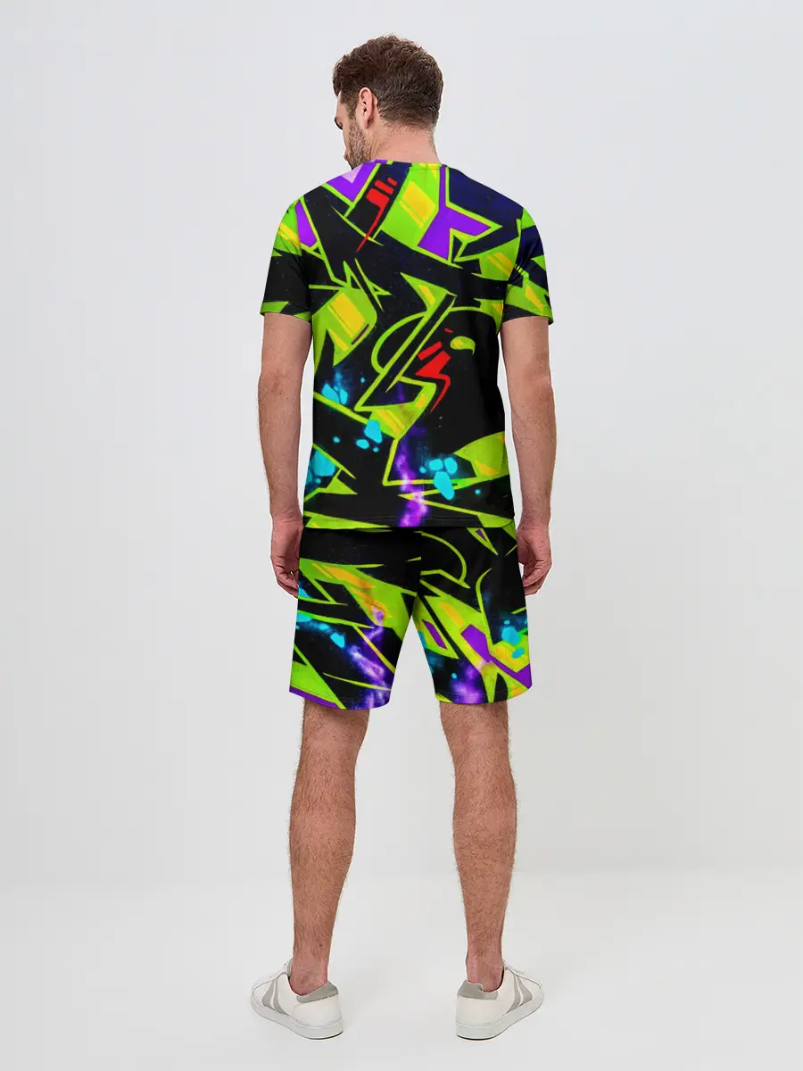 Мужской костюм с шортами / Кислотное Граффити
