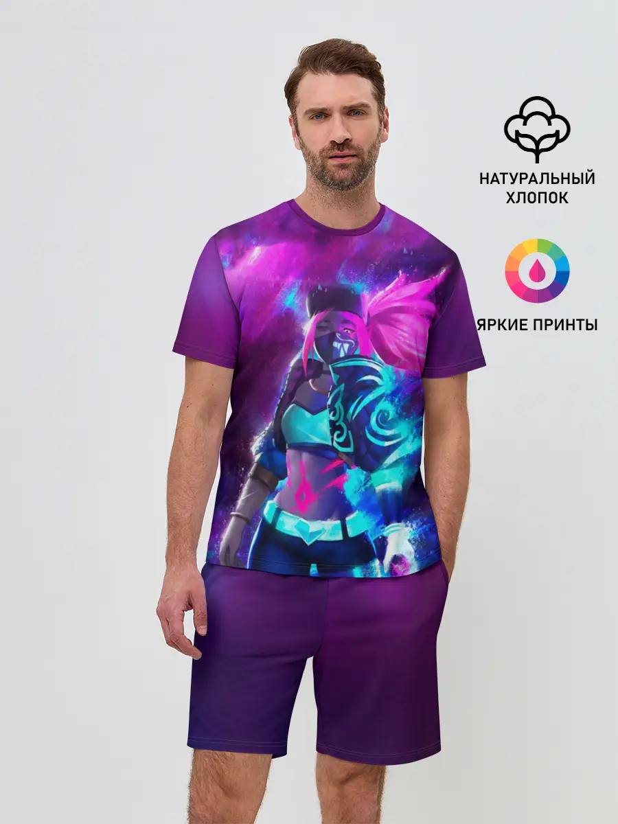 Мужской костюм с шортами / KDA. Akali