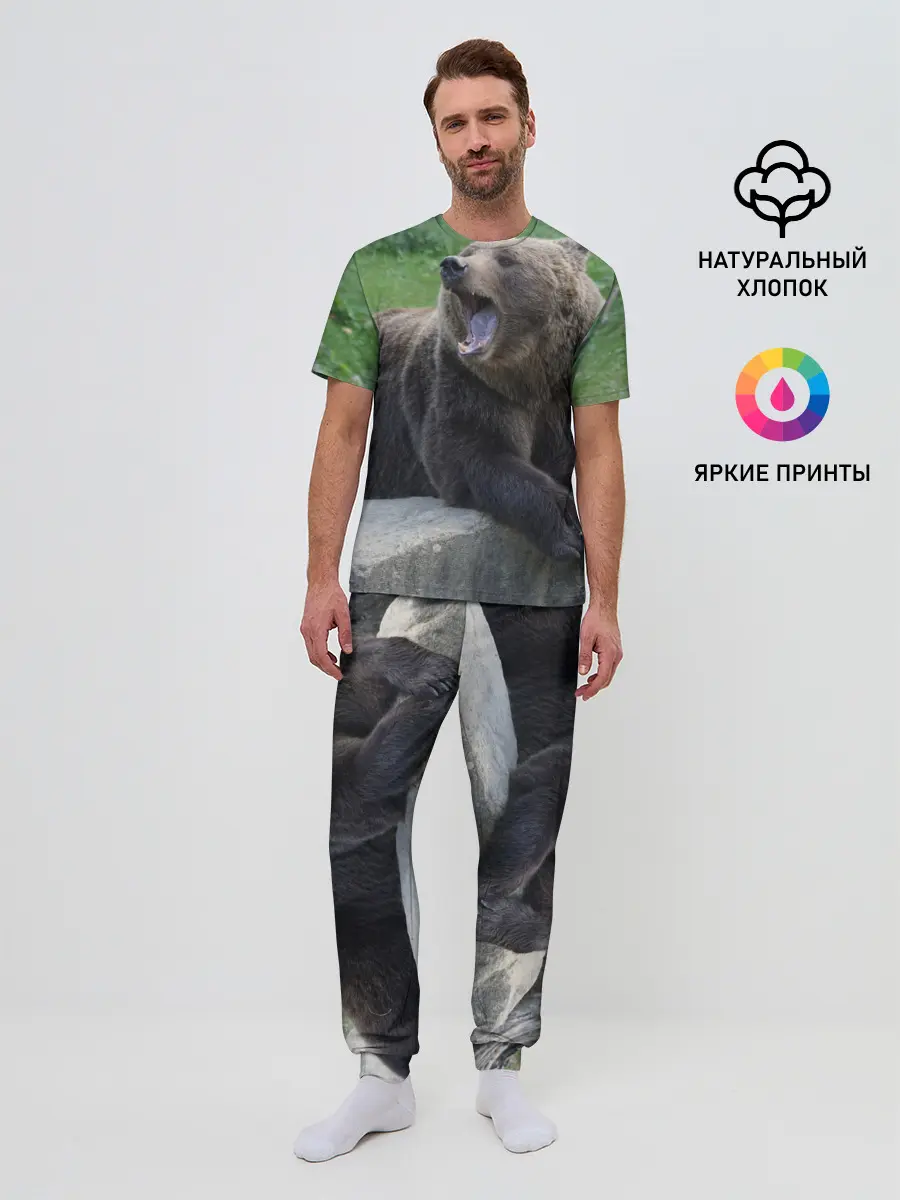 Мужская пижама с брюками / Медведь