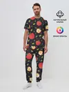 Мужская пижама с брюками / Яблочный узор