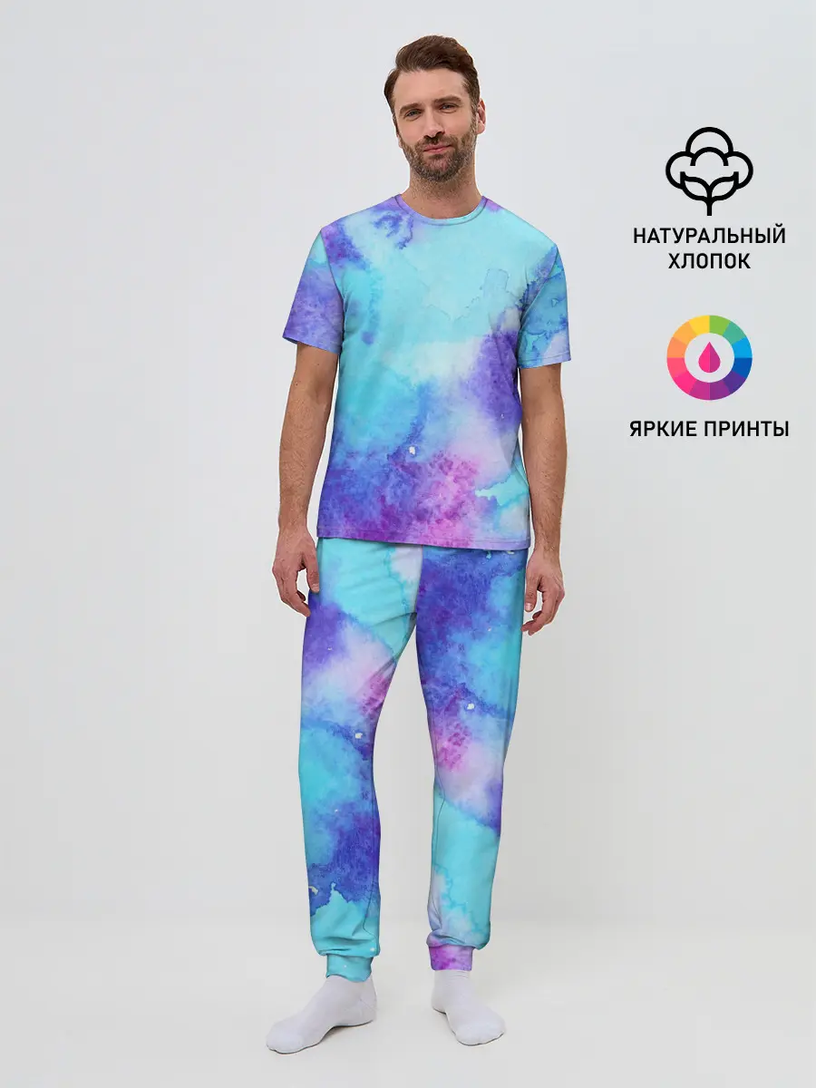 Мужская пижама с брюками / Краски