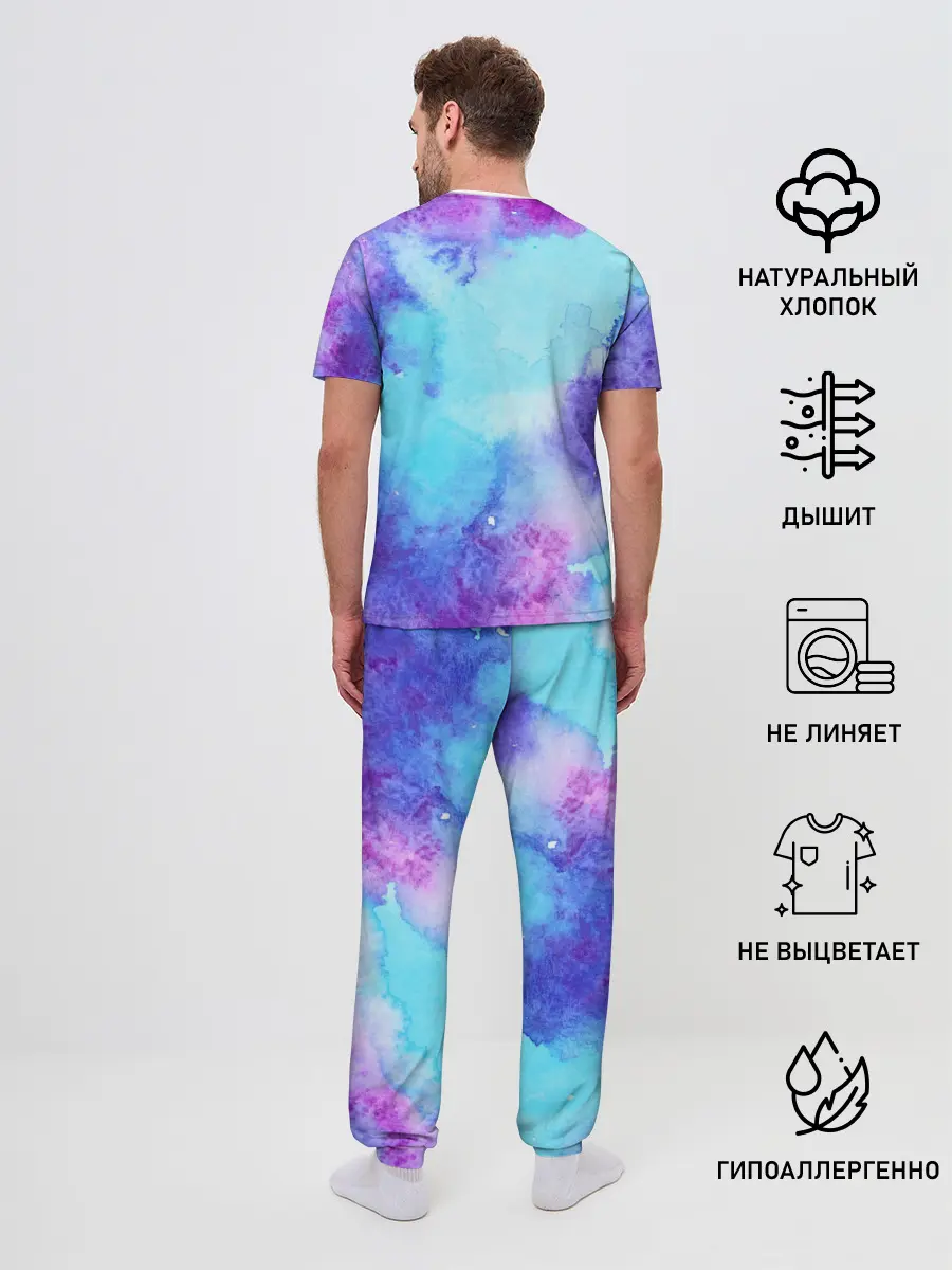 Мужская пижама с брюками / Краски