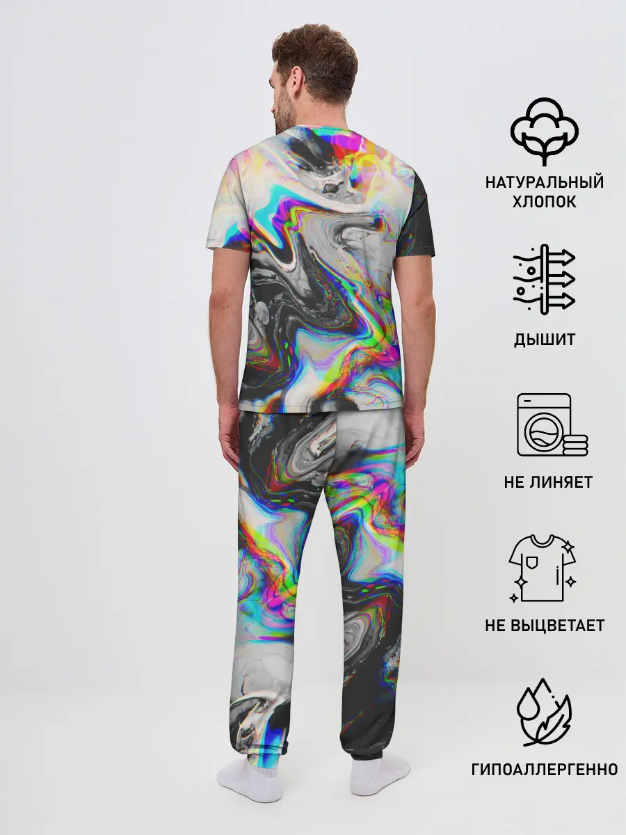 Мужская пижама с брюками / DIGITAL ABSTRACT GLITCH | ГЛИТЧ