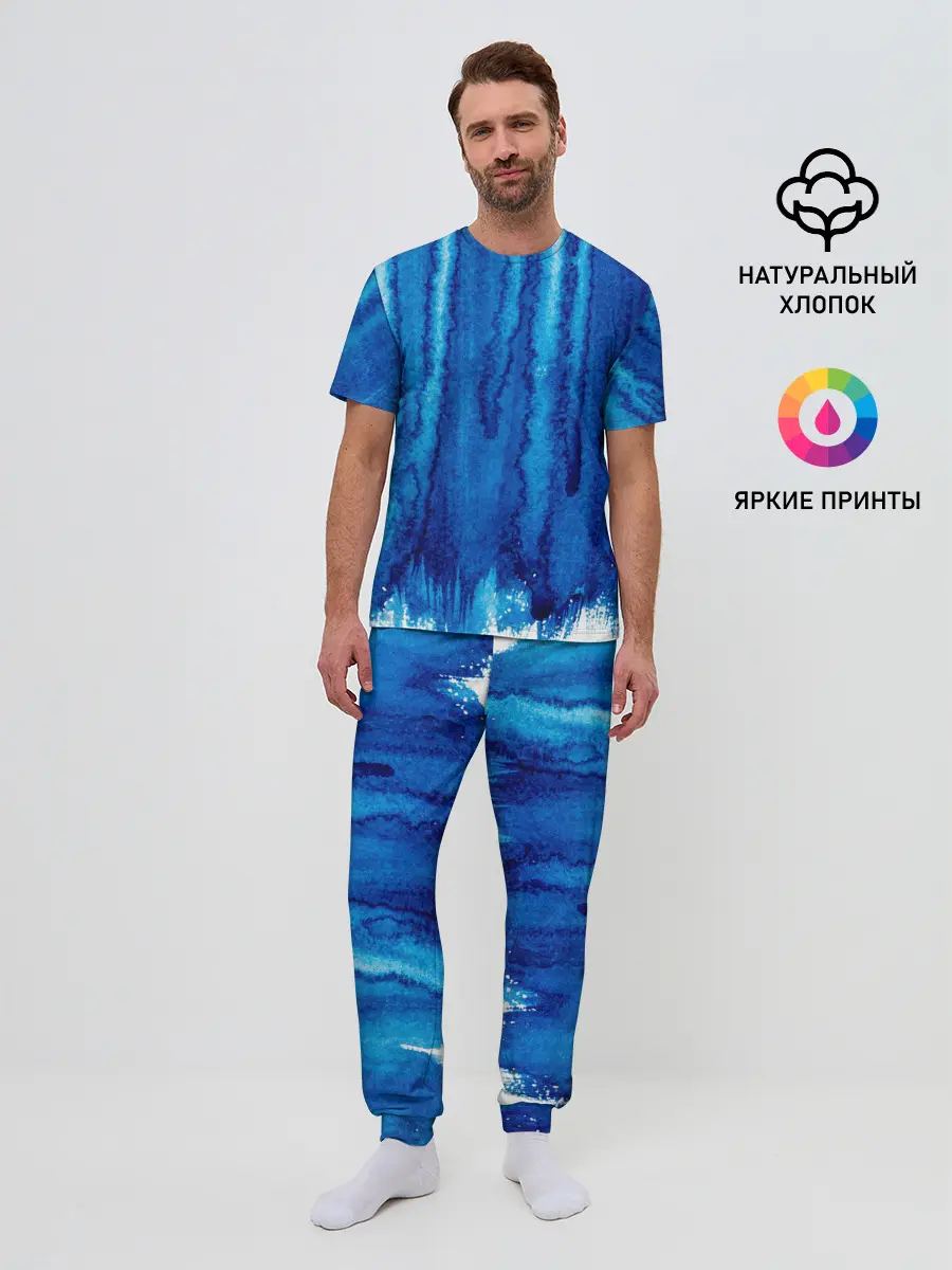 Мужская пижама с брюками / Будь в потоке
