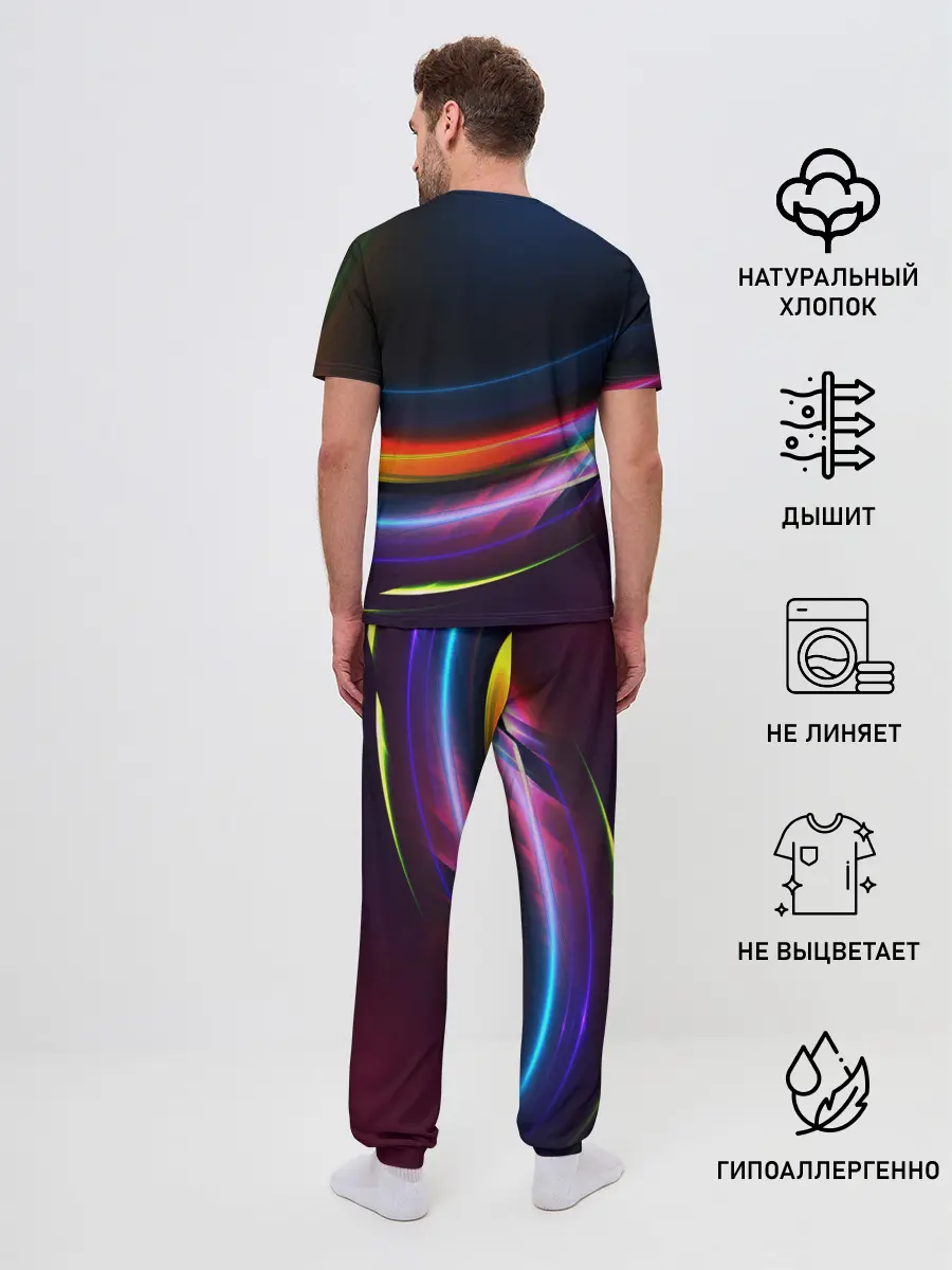 Мужская пижама с брюками / NEON STRIPES