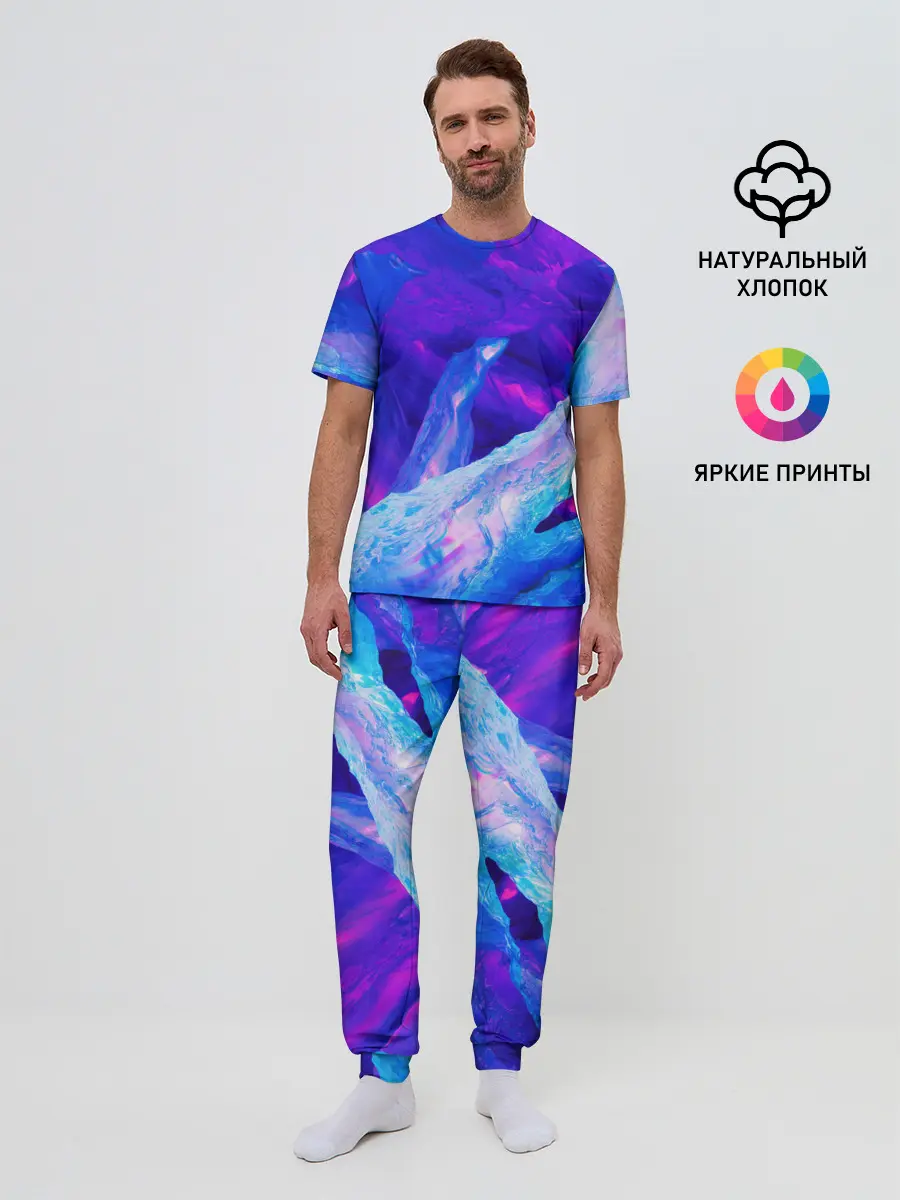 Мужская пижама с брюками / ЛЕДЯНОЙ НЕОН