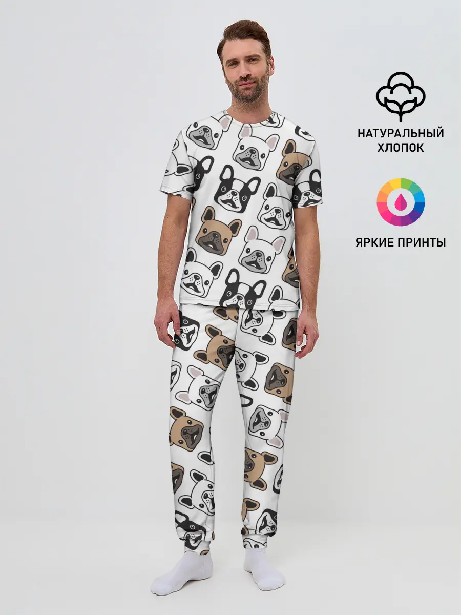 Мужская пижама с брюками / БОСТОН ТЕРЬЕР | BOSTON TERRIER