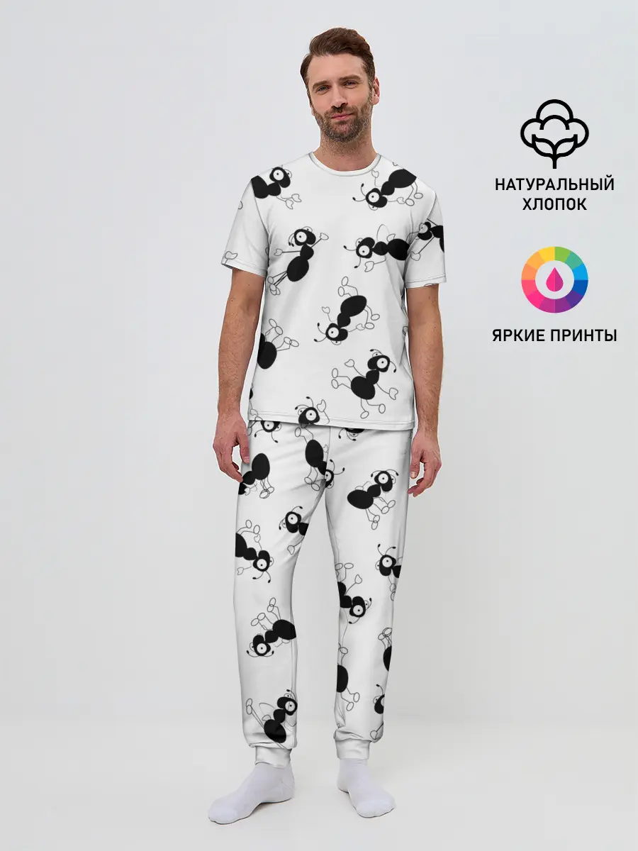 Мужская пижама с брюками / Муравьи