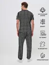 Мужская пижама с брюками / Клечатая