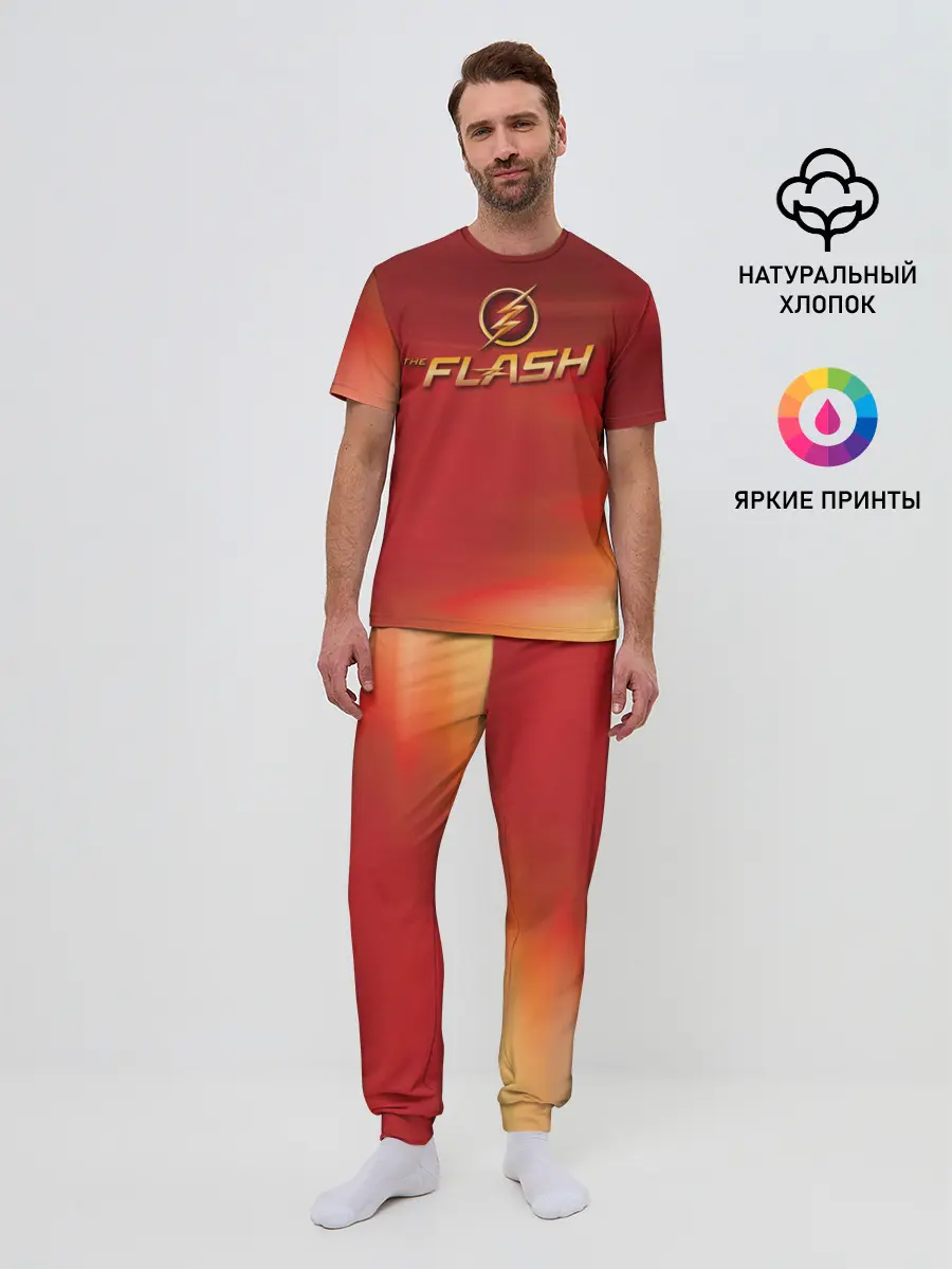 Мужская пижама с брюками / The Flash Logo Pattern