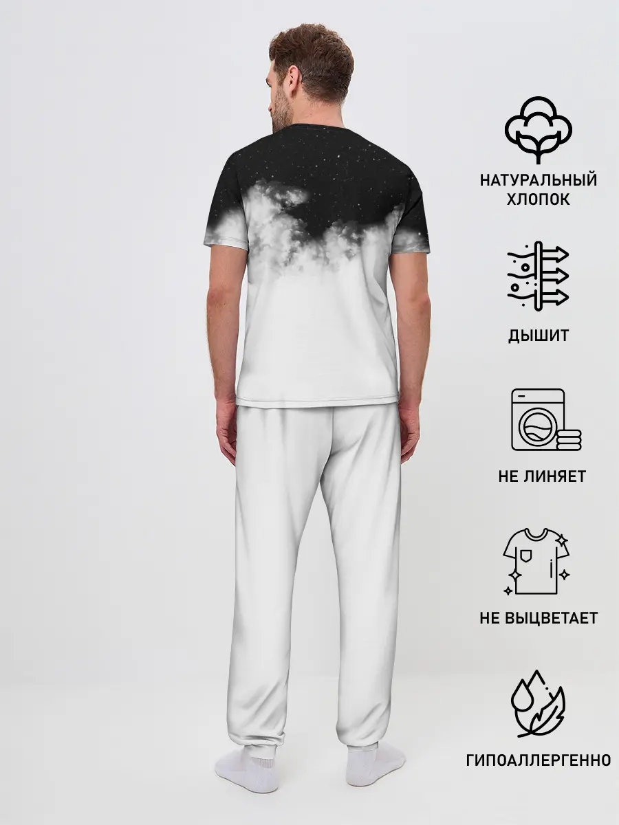 Мужская пижама с брюками / Galaxy wolf